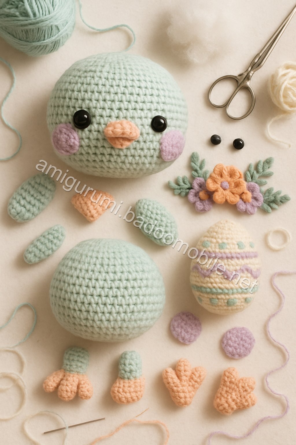 Amigurumi Spring Chick Free Pattern crochet parts