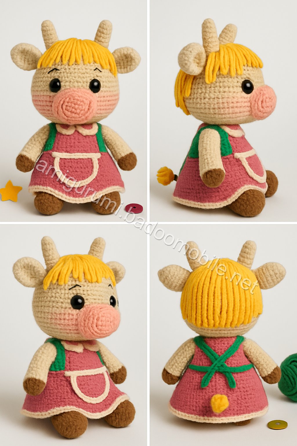 Amigurumi Sweetheart Cow Free Pattern