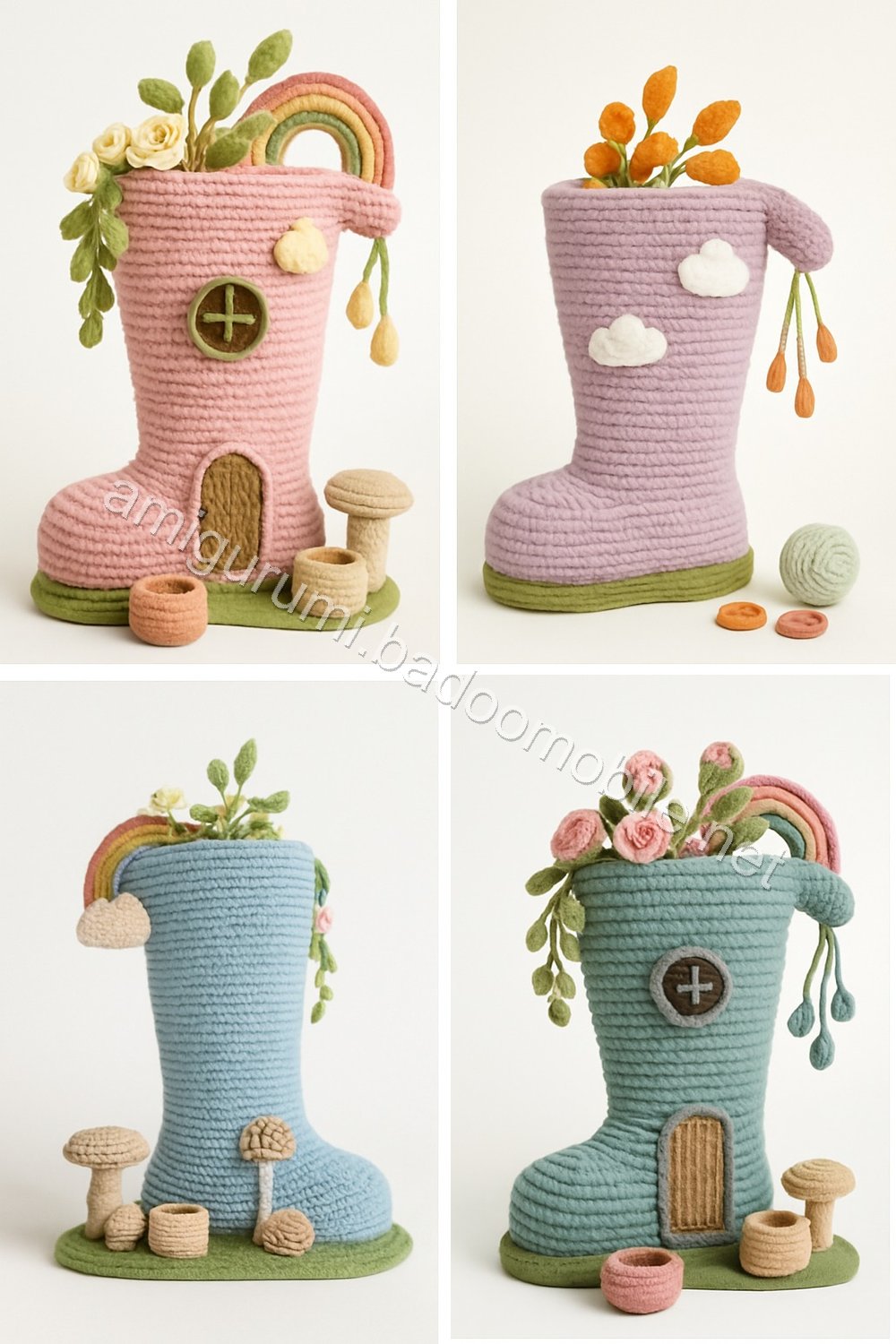 Amigurumi Rainboot Sprout Nursery Fairy House Free Pattern