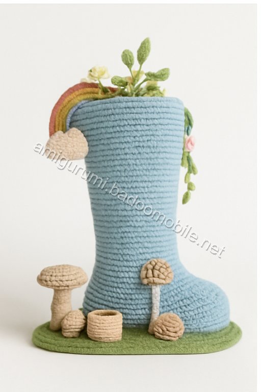 Amigurumi Rainboot Sprout Nursery Fairy House Free Pattern