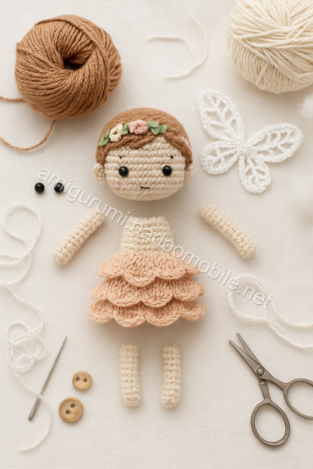 Amigurumi Flower Fairy Free Pattern crochet parts