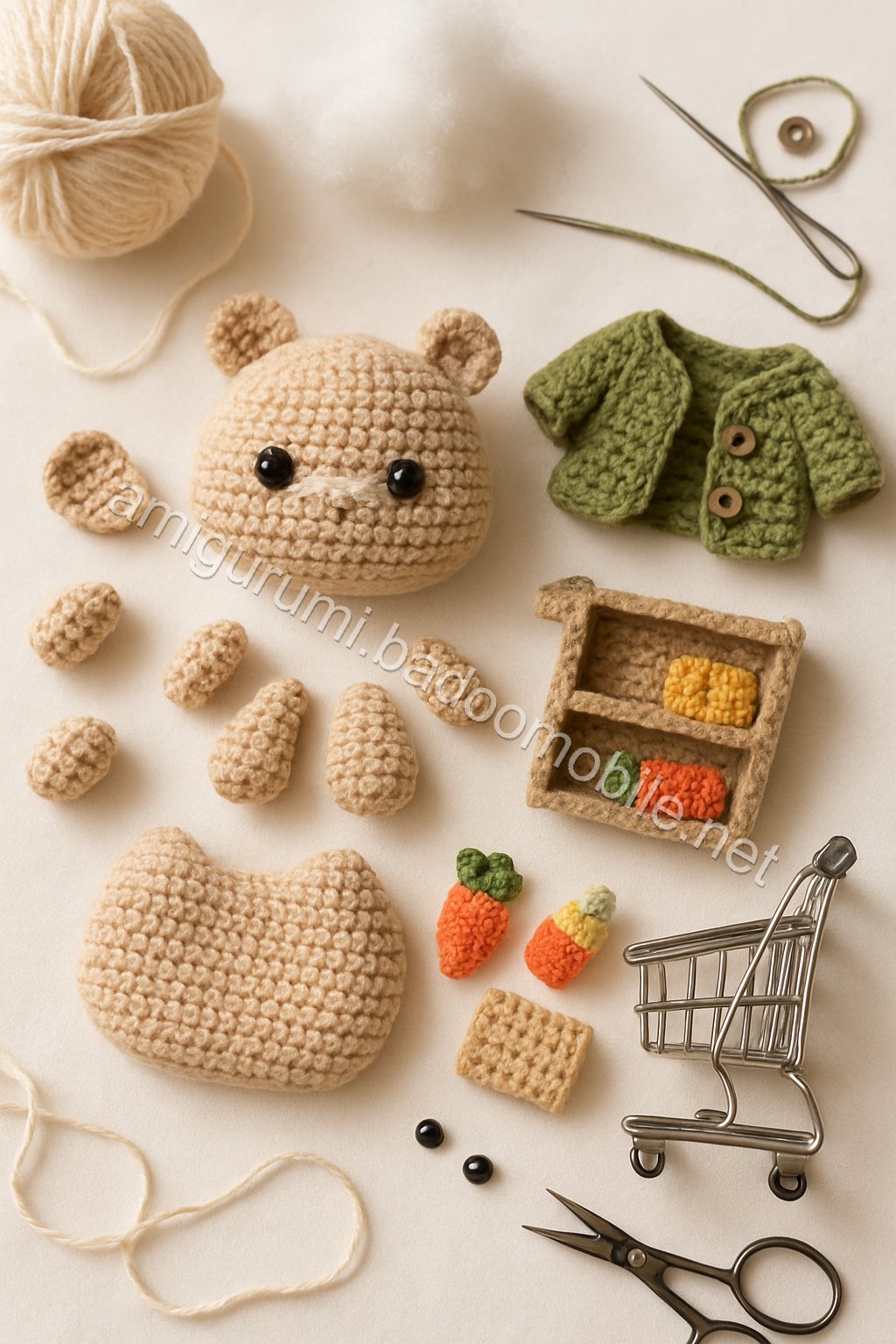 Amigurumi Hamster Free Pattern crochet parts
