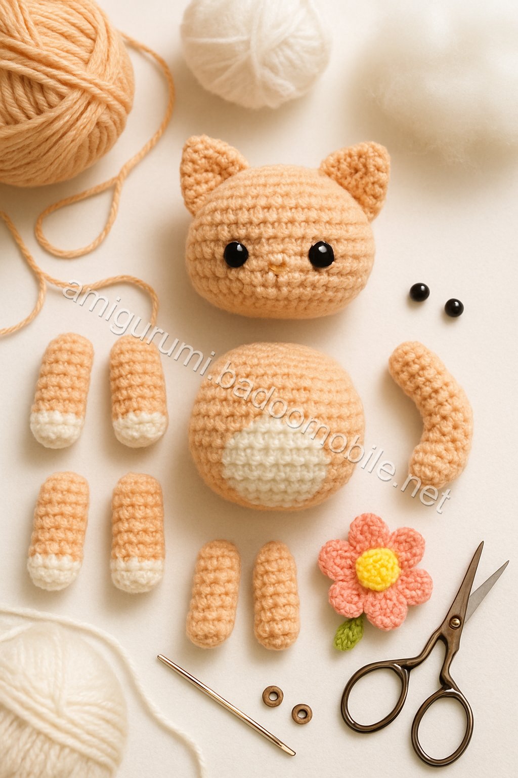 Amigurumi Kitten Free Pattern crochet parts
