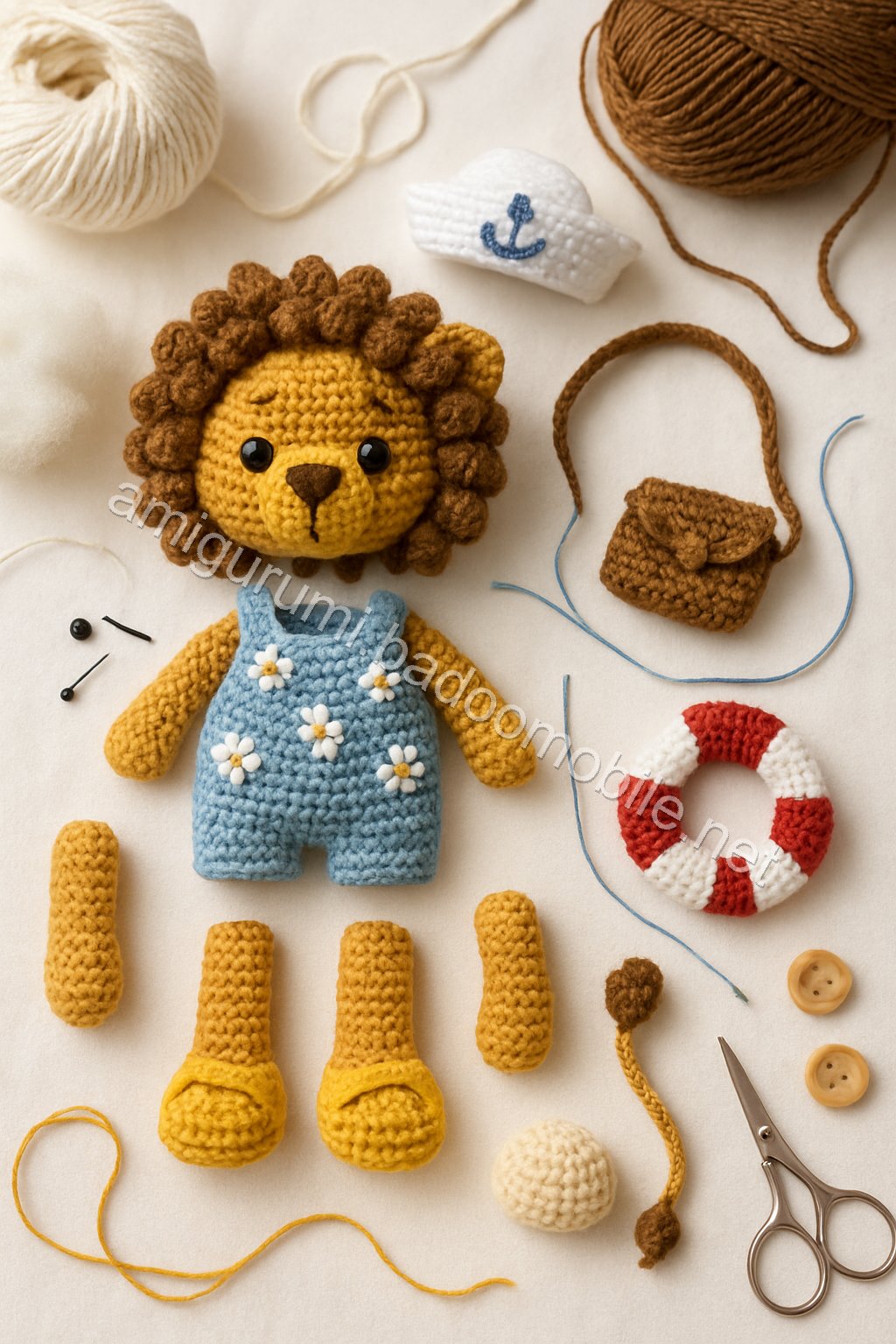Amigurumi Captain Leo Free Pattern crochet parts