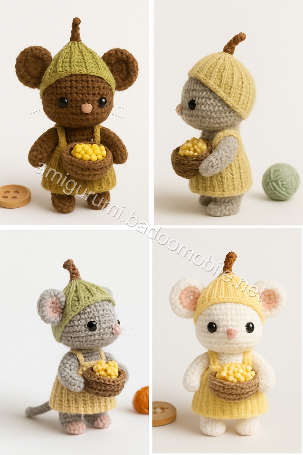 Amigurumi Corn Husk Mouse Free Pattern