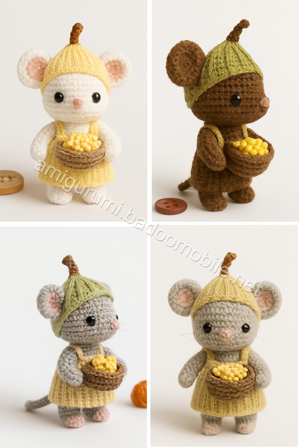 Amigurumi Corn Husk Mouse Free Pattern