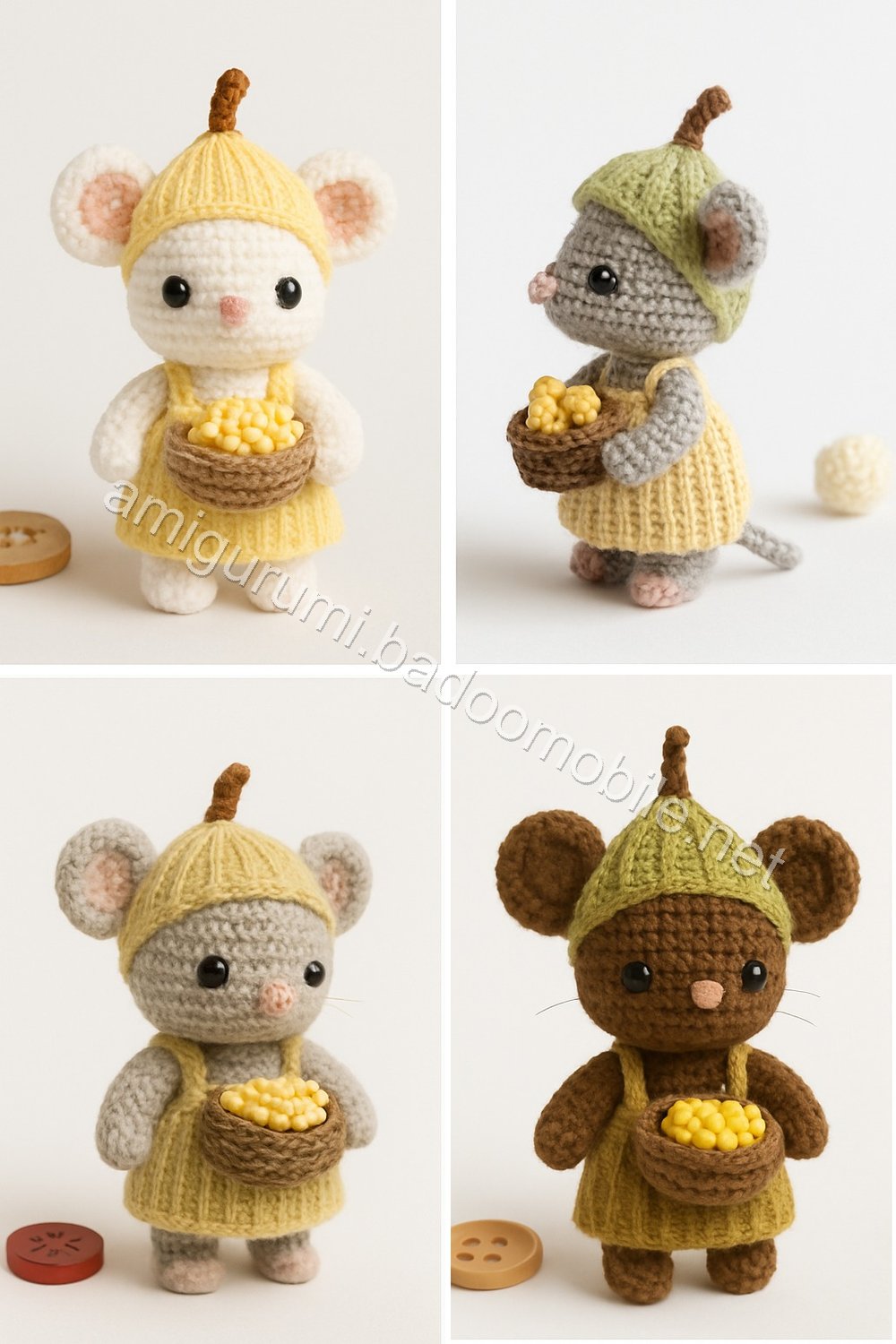 Amigurumi Corn Husk Mouse Free Pattern