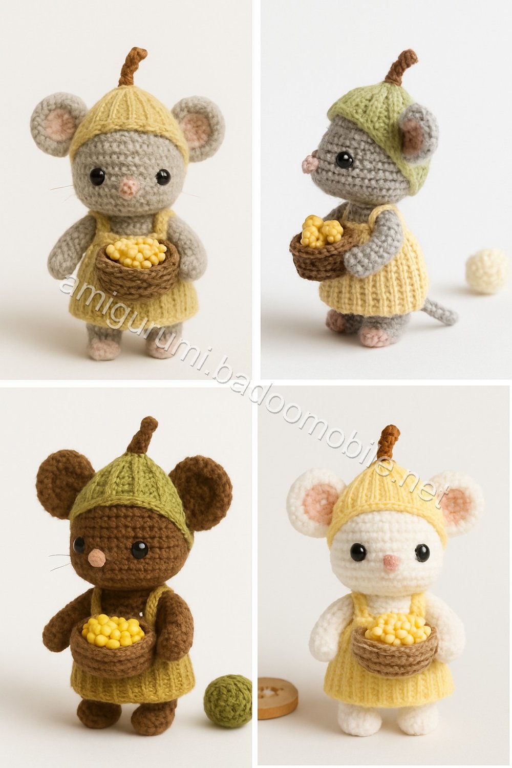 Amigurumi Corn Husk Mouse Free Pattern