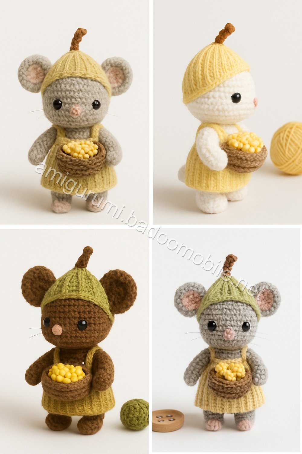 Amigurumi Corn Husk Mouse Free Pattern