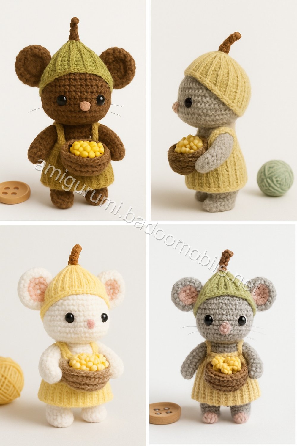 Amigurumi Corn Husk Mouse Free Pattern