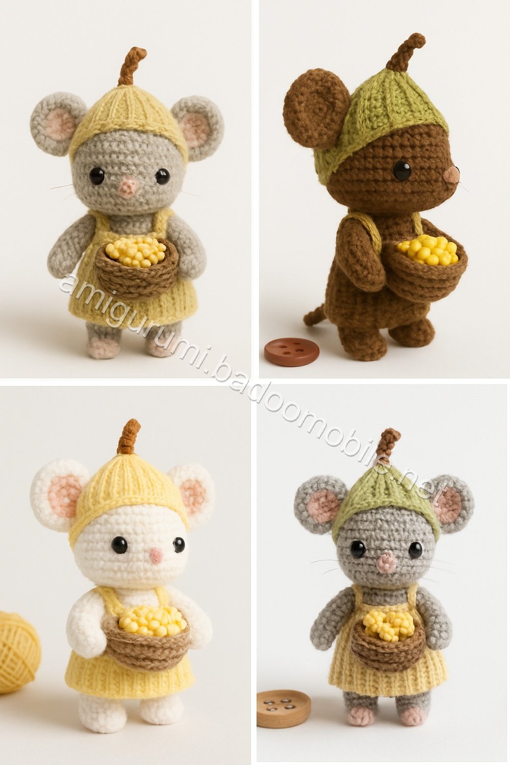 Amigurumi Corn Husk Mouse Free Pattern