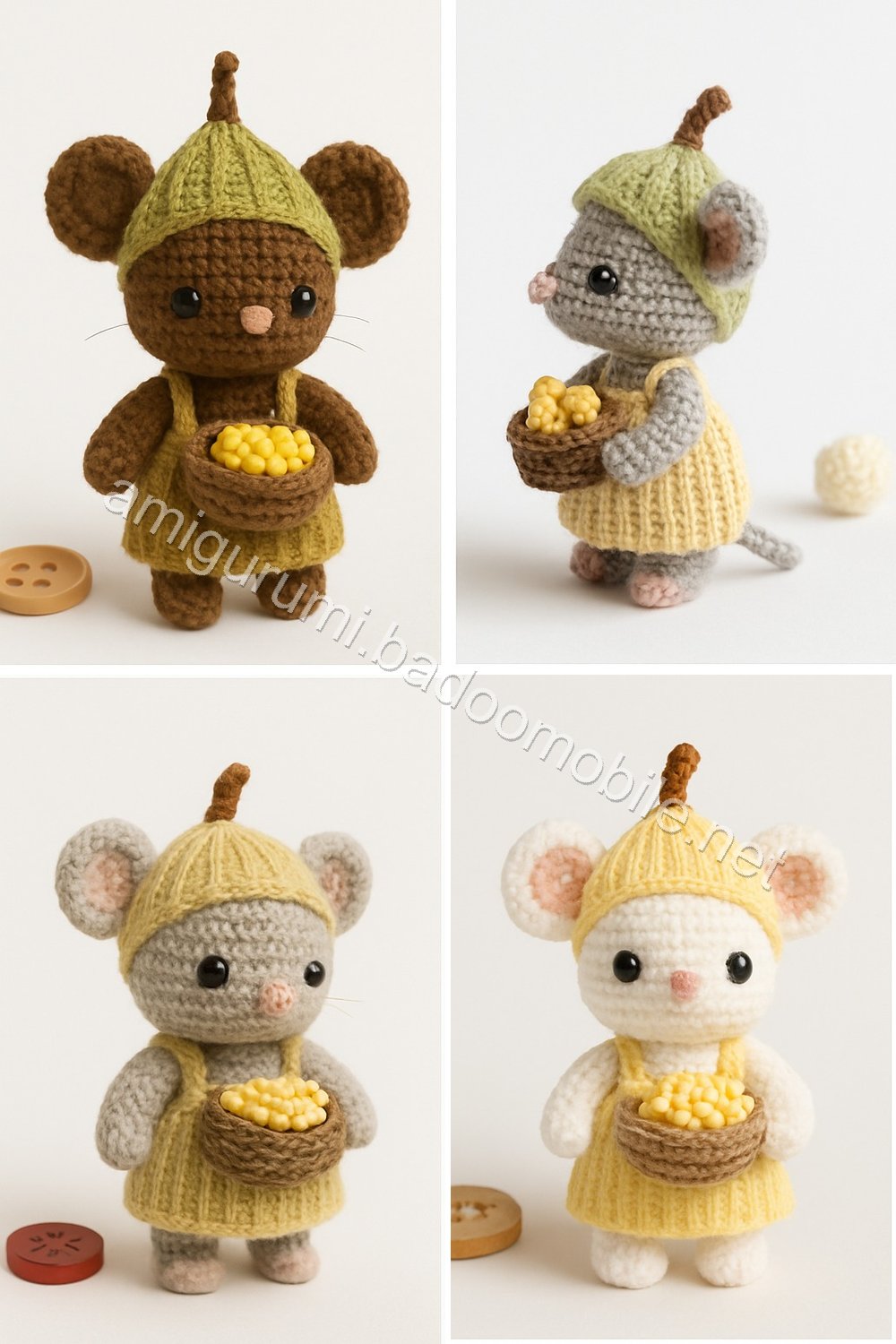 Amigurumi Corn Husk Mouse Free Pattern