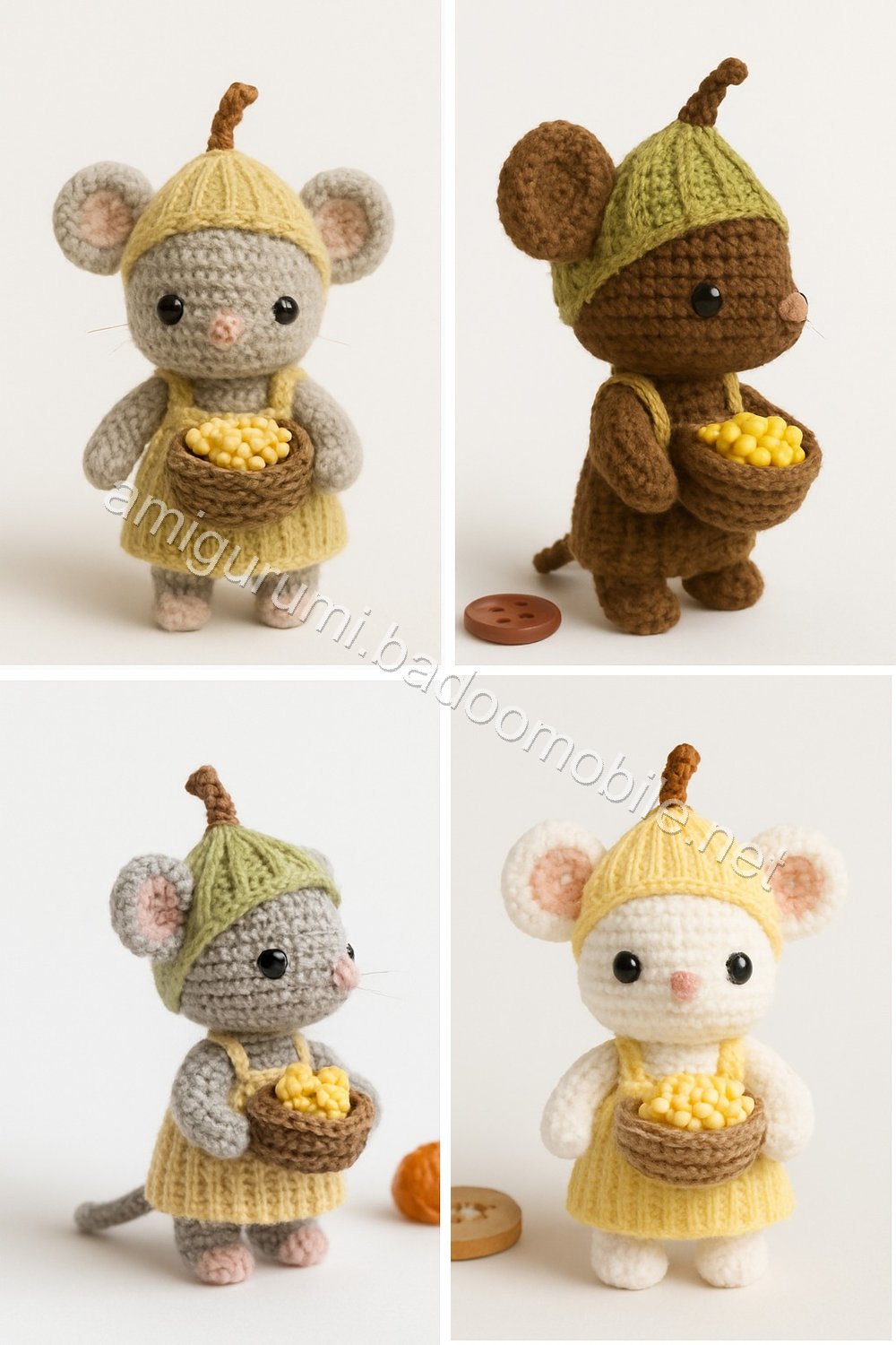 Amigurumi Corn Husk Mouse Free Pattern