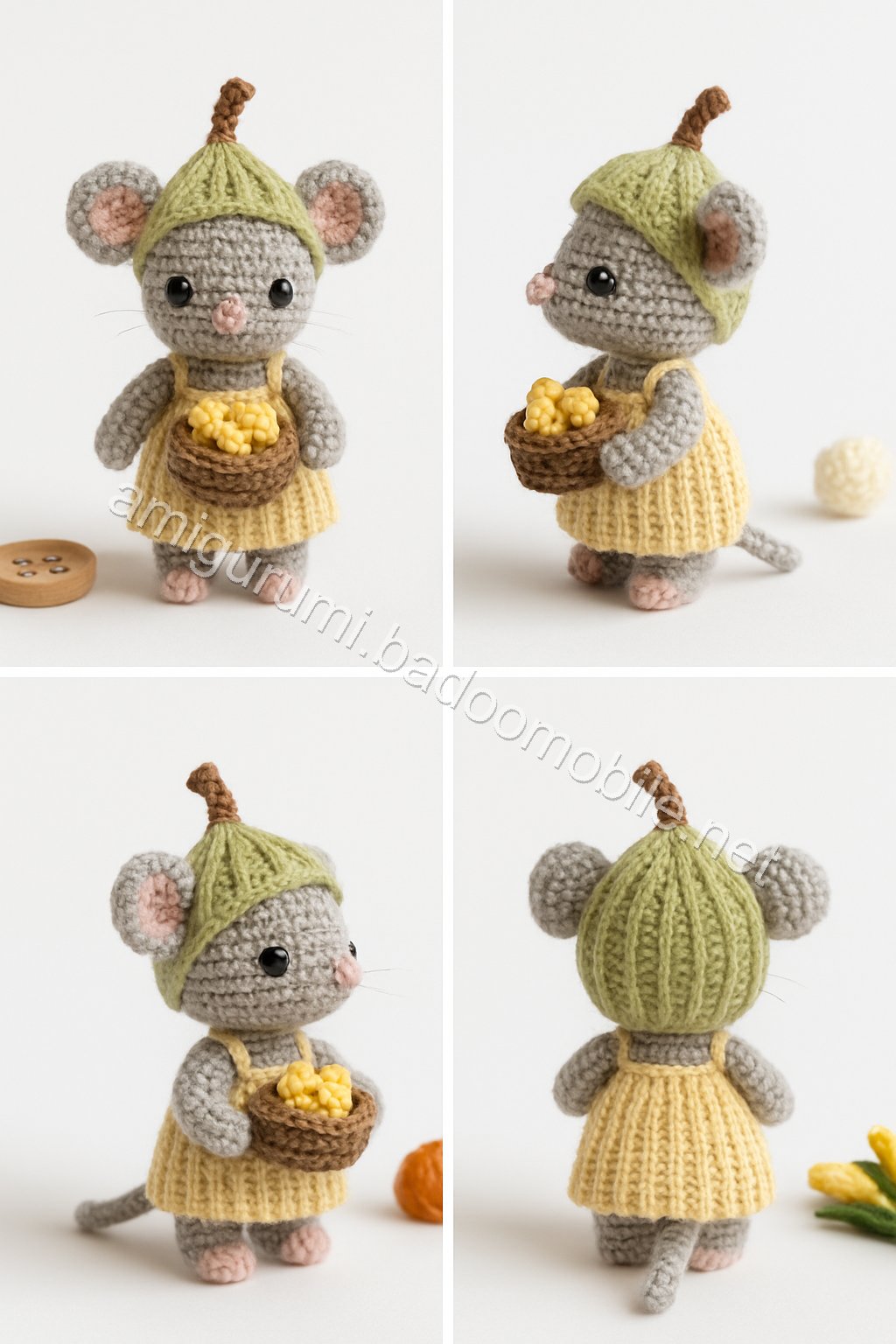 Amigurumi Corn Husk Mouse Free Pattern