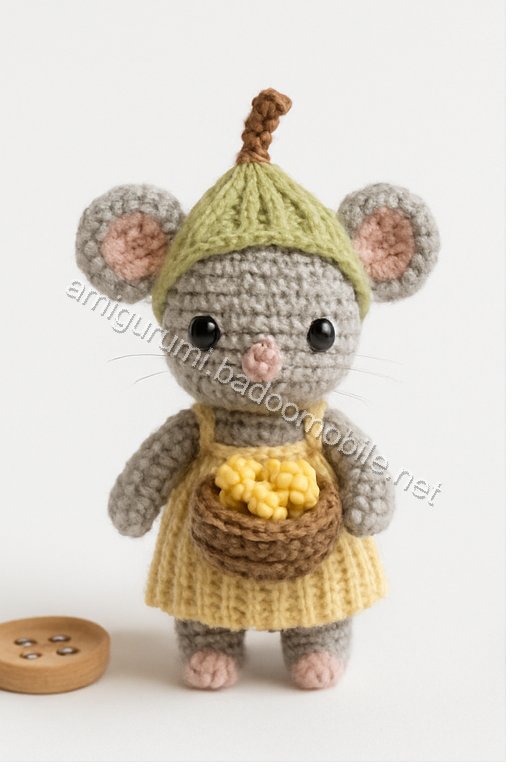 Amigurumi Corn Husk Mouse Free Pattern