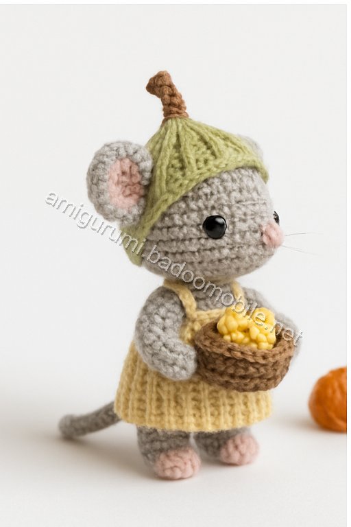 Amigurumi Corn Husk Mouse Free Pattern