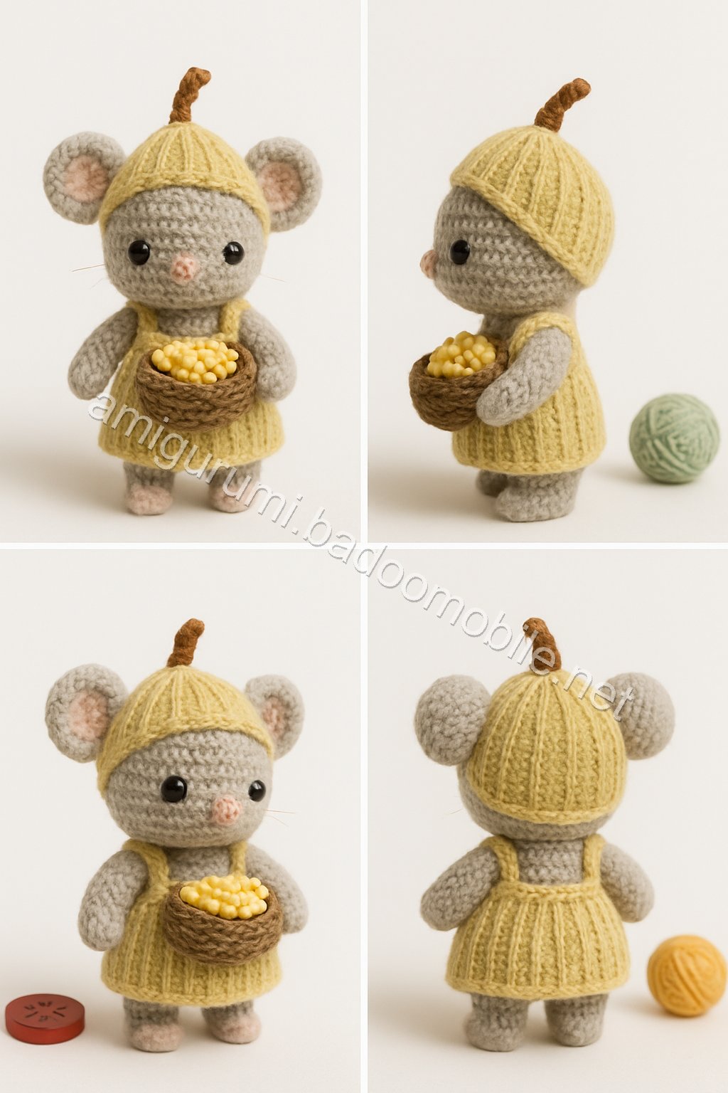 Amigurumi Corn Husk Mouse Free Pattern