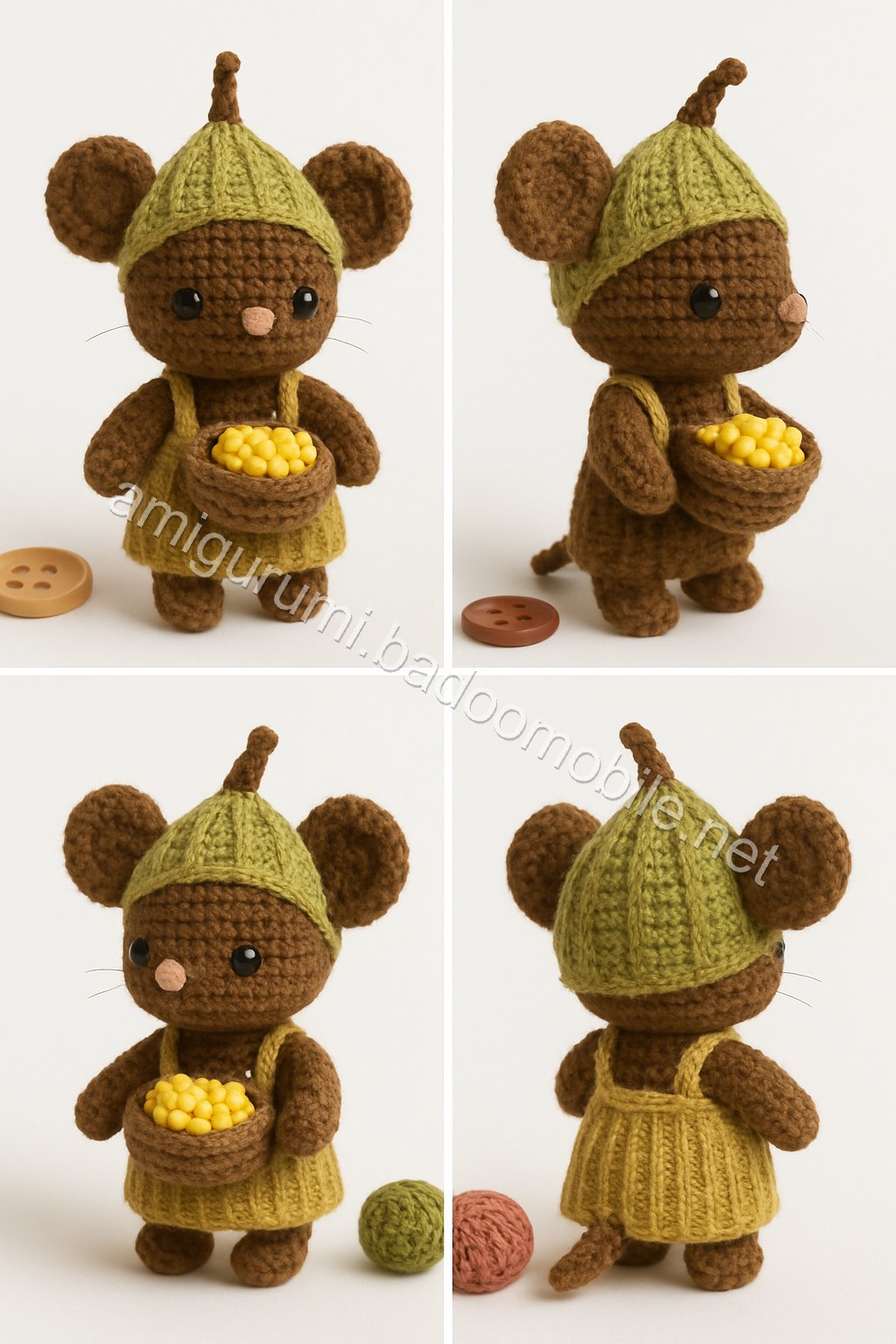 Amigurumi Corn Husk Mouse Free Pattern