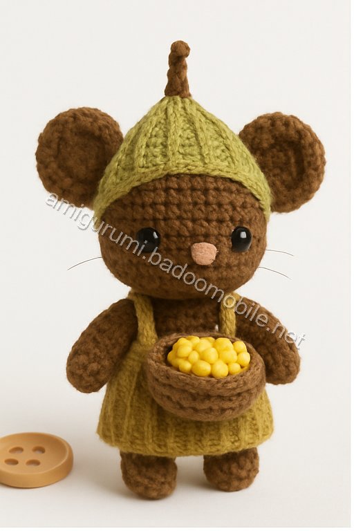 Amigurumi Corn Husk Mouse Free Pattern