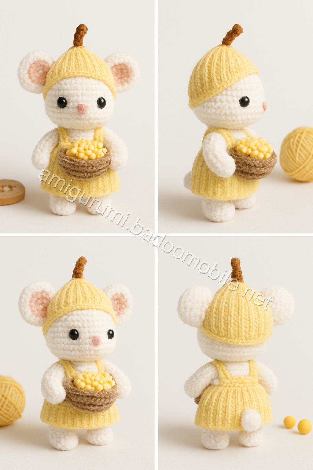 Amigurumi Corn Husk Mouse Free Pattern