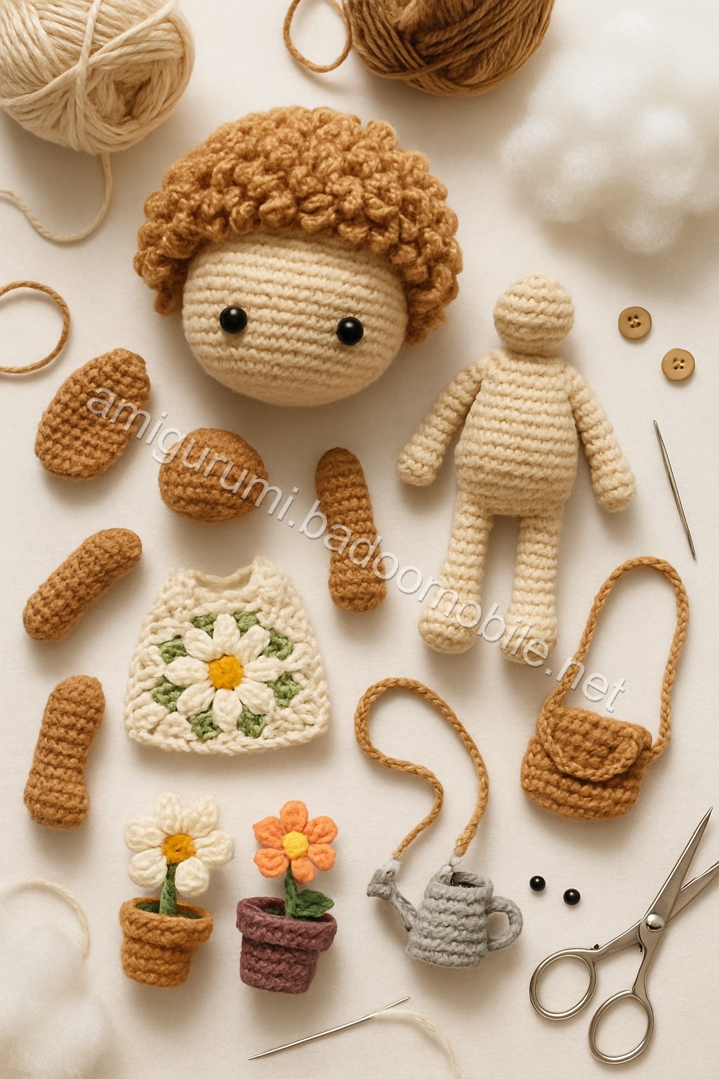Amigurumi Penny Poodle Free Pattern crochet parts