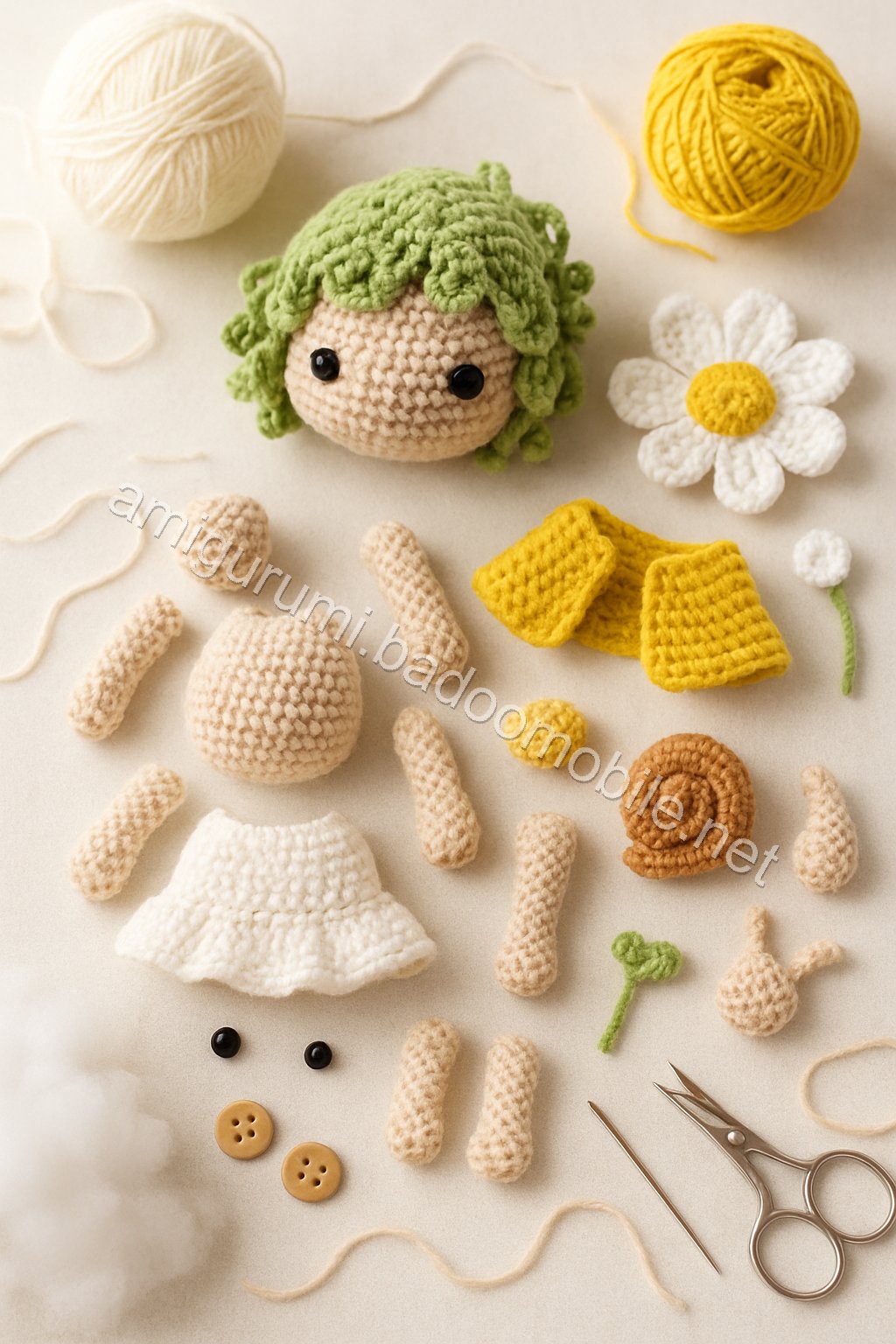 Amigurumi Daisy Sprite Free Pattern crochet parts