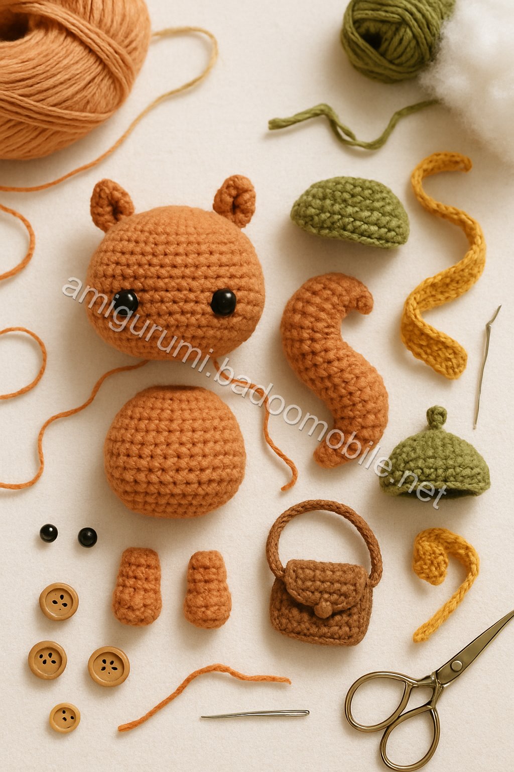 Amigurumi Squirrel Free Pattern crochet parts