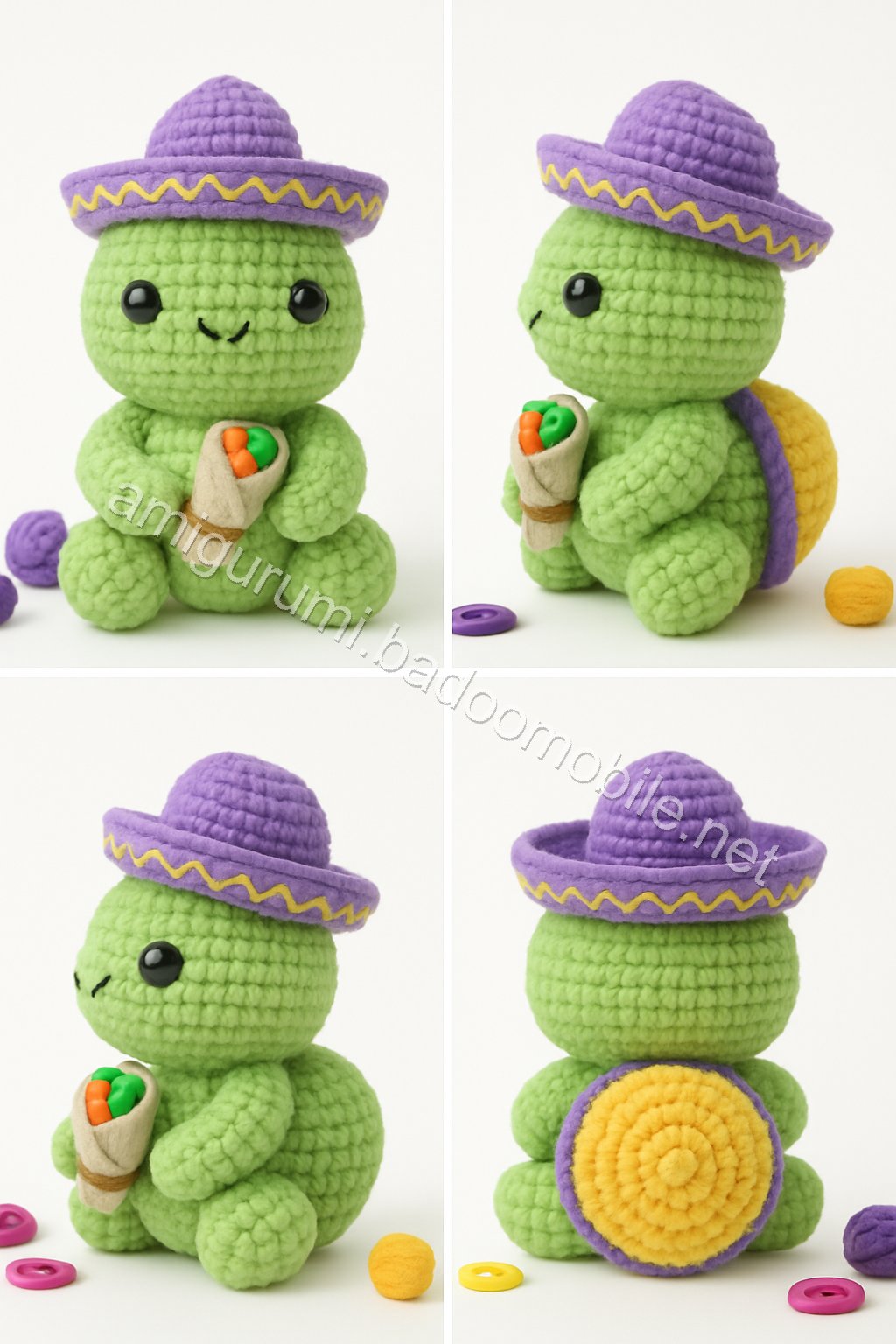 Amigurumi Paco the Burrito Turtle Free Pattern