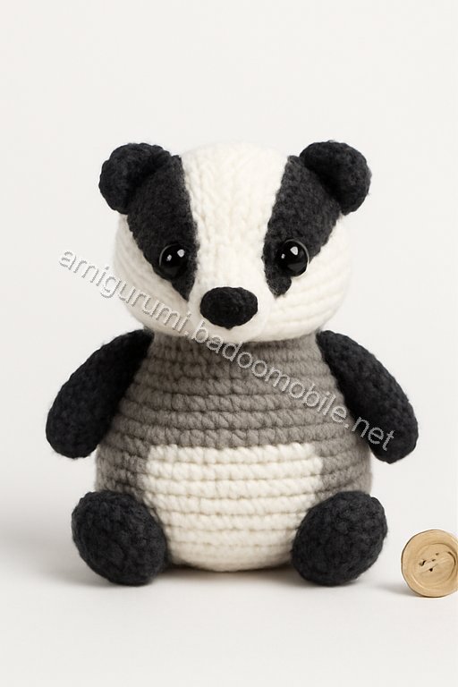 Amigurumi Badger Free Pattern - badger-q1p1.jpg