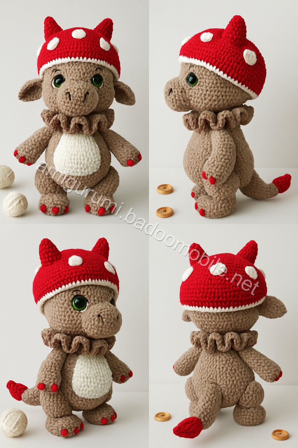 Amigurumi Mushroom Dragon Free Pattern