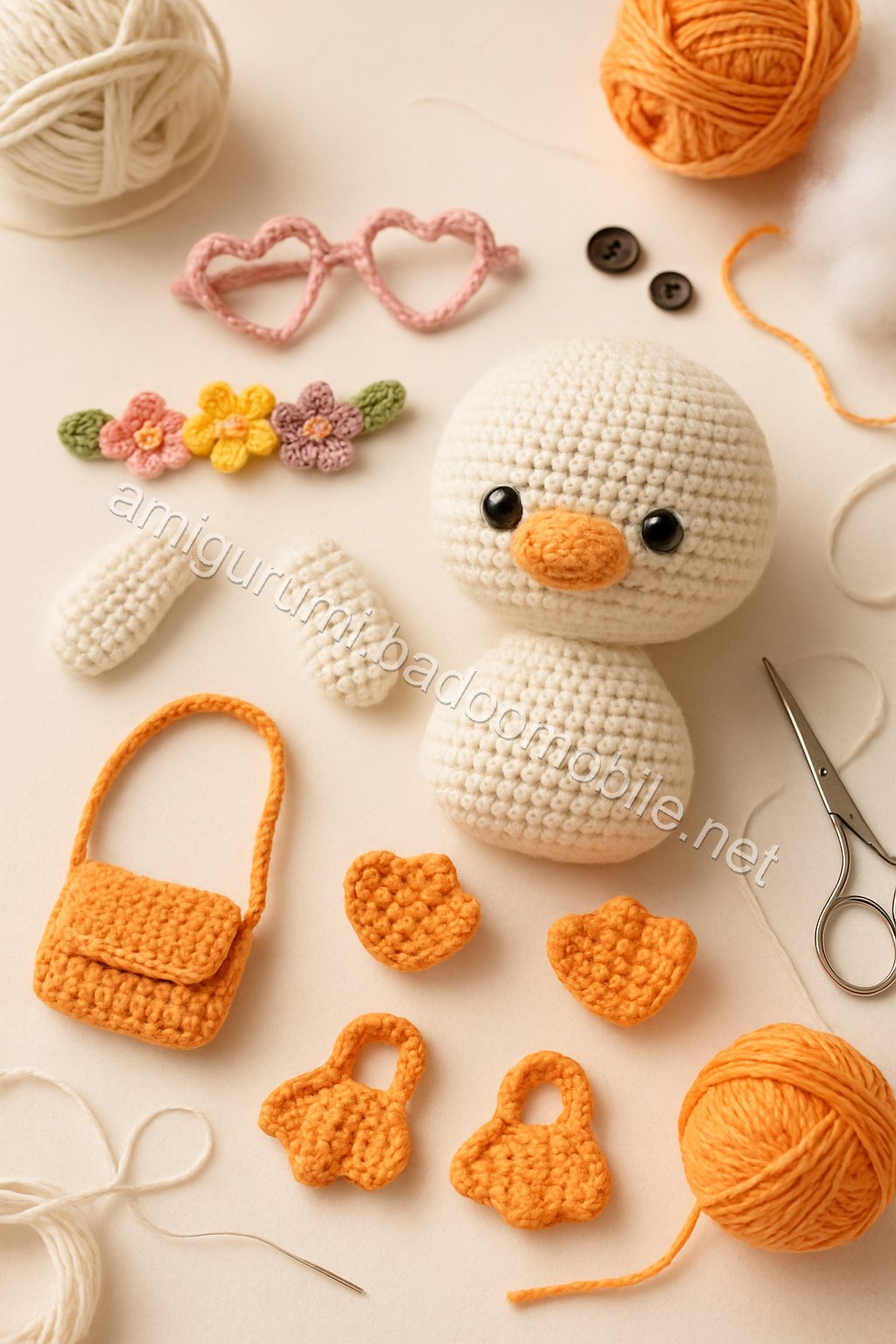 Amigurumi Duck Free Pattern crochet parts