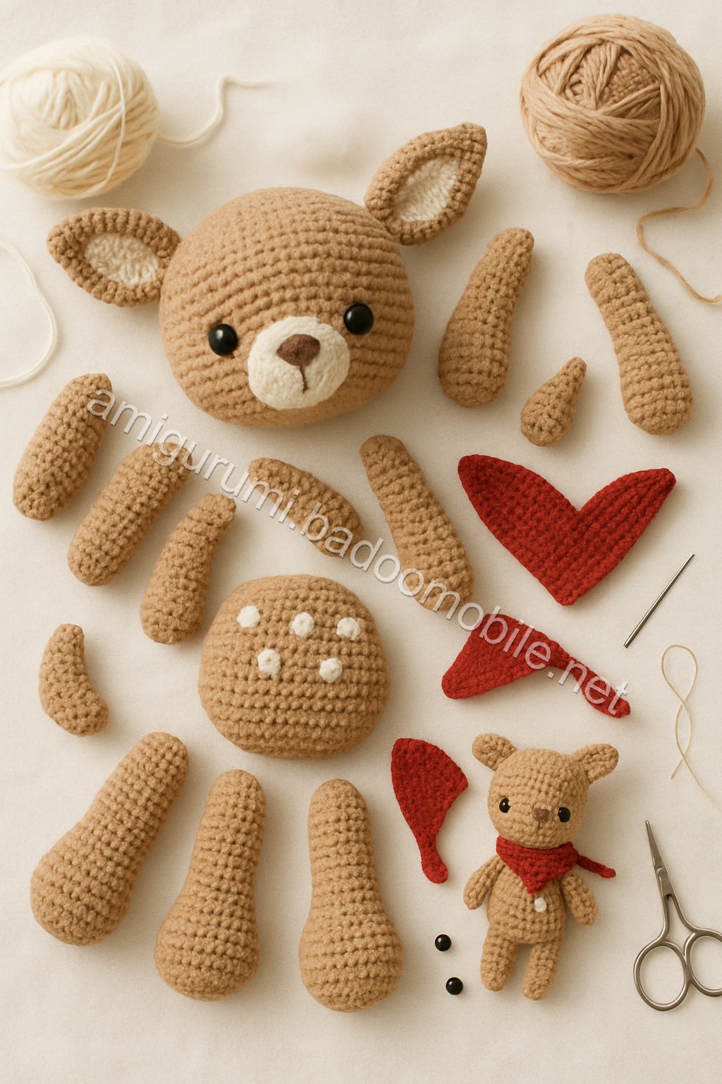 Amigurumi Fawn Free Pattern crochet parts