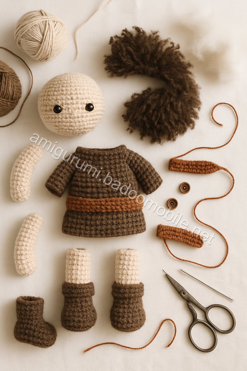 Amigurumi Gentle Giant Free Pattern crochet parts