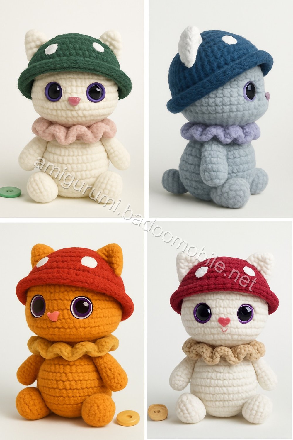 Amigurumi Mushroom Kitten Free Pattern