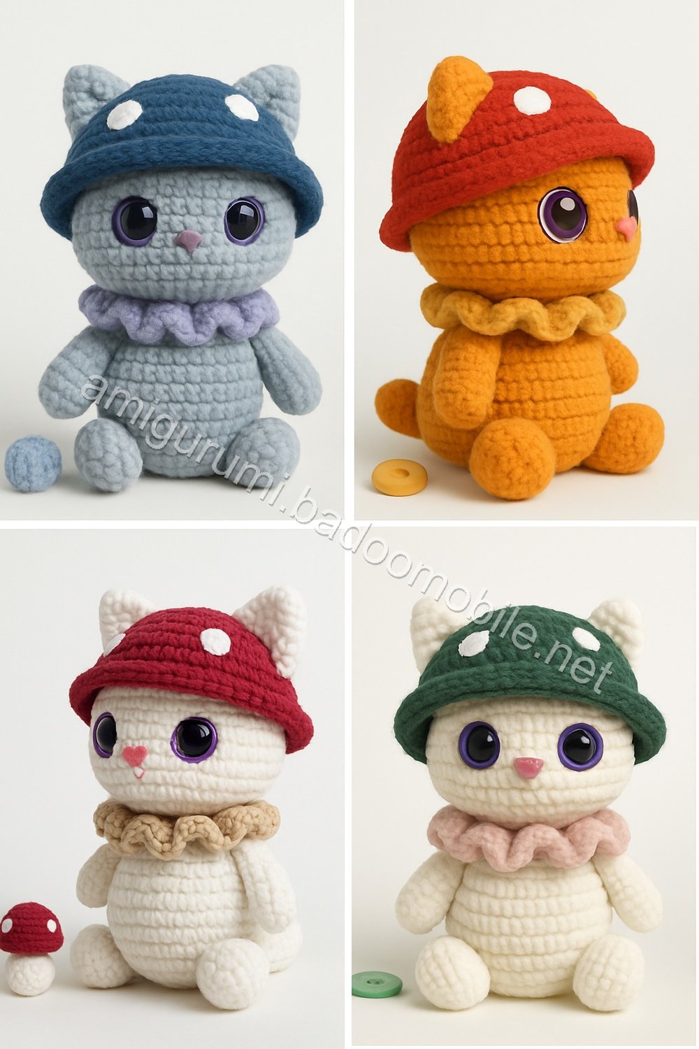 Amigurumi Mushroom Kitten Free Pattern