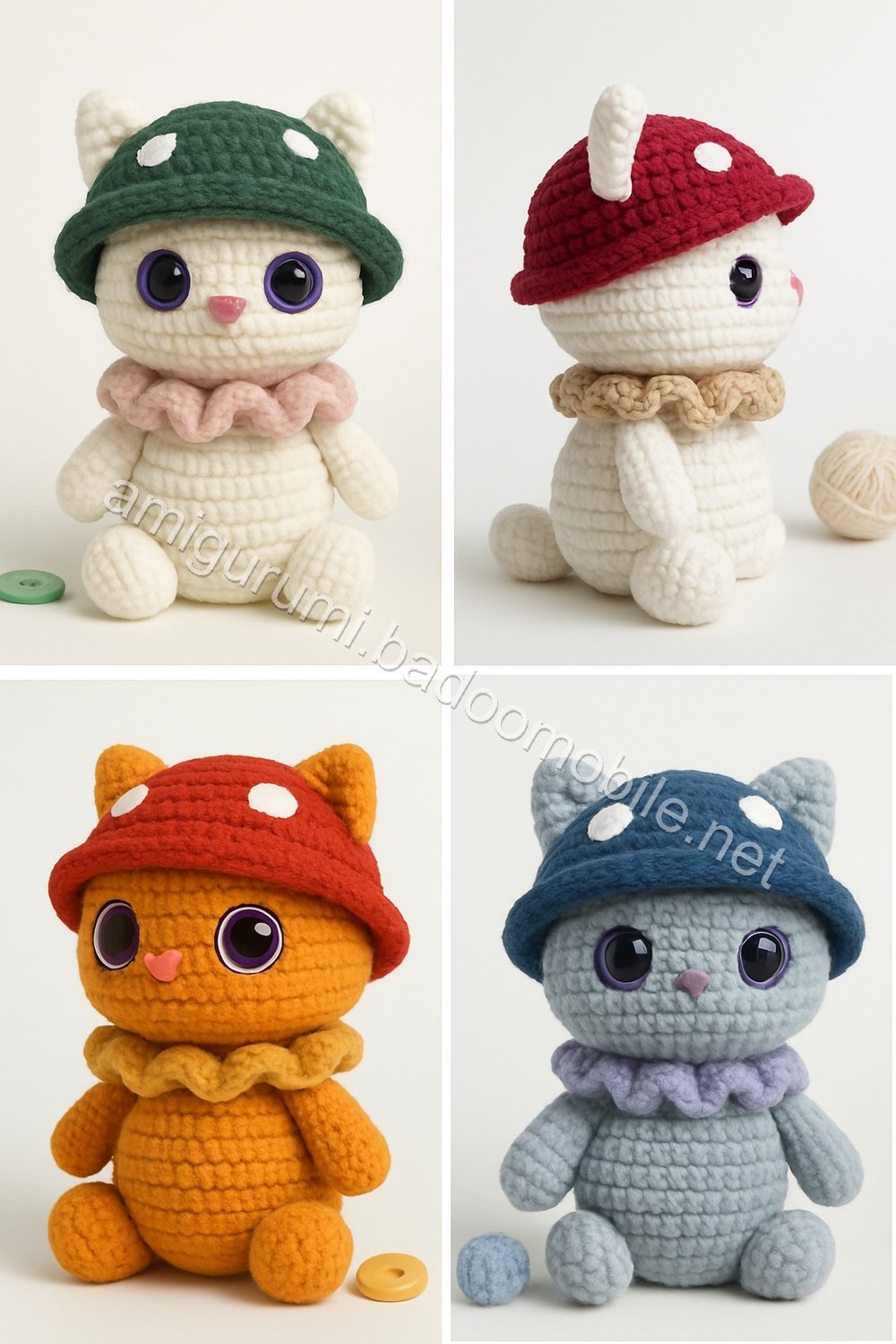 Amigurumi Mushroom Kitten Free Pattern