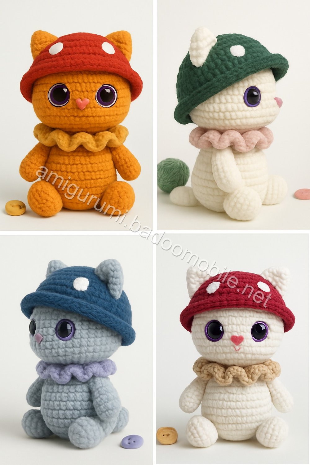 Amigurumi Mushroom Kitten Free Pattern