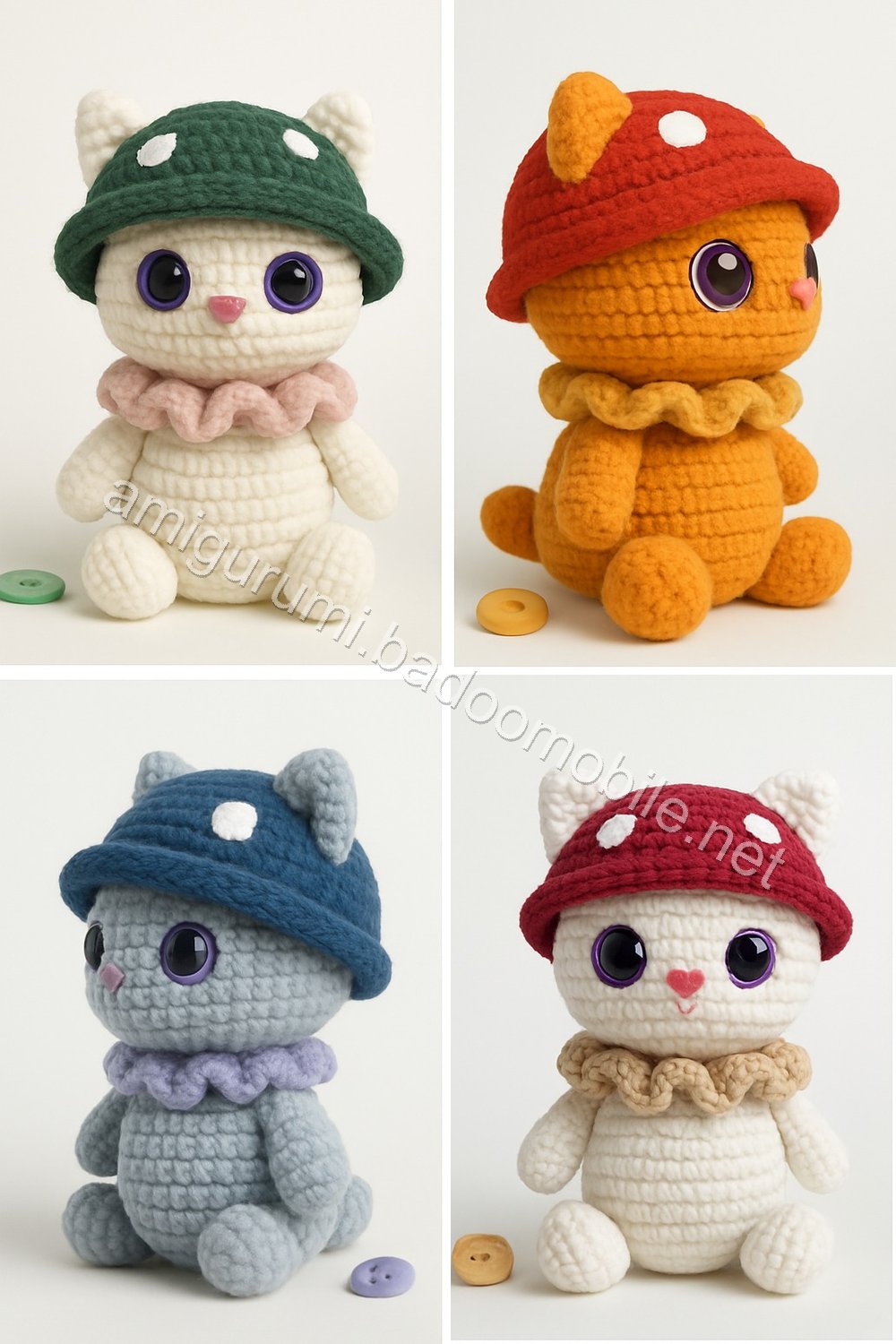 Amigurumi Mushroom Kitten Free Pattern