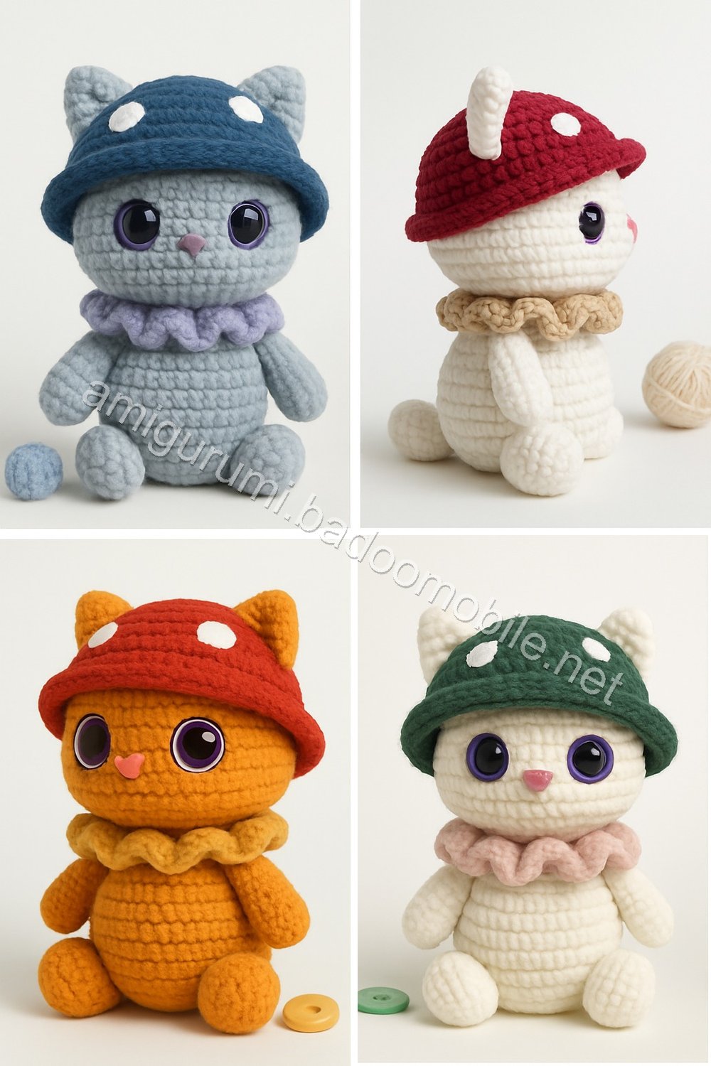 Amigurumi Mushroom Kitten Free Pattern