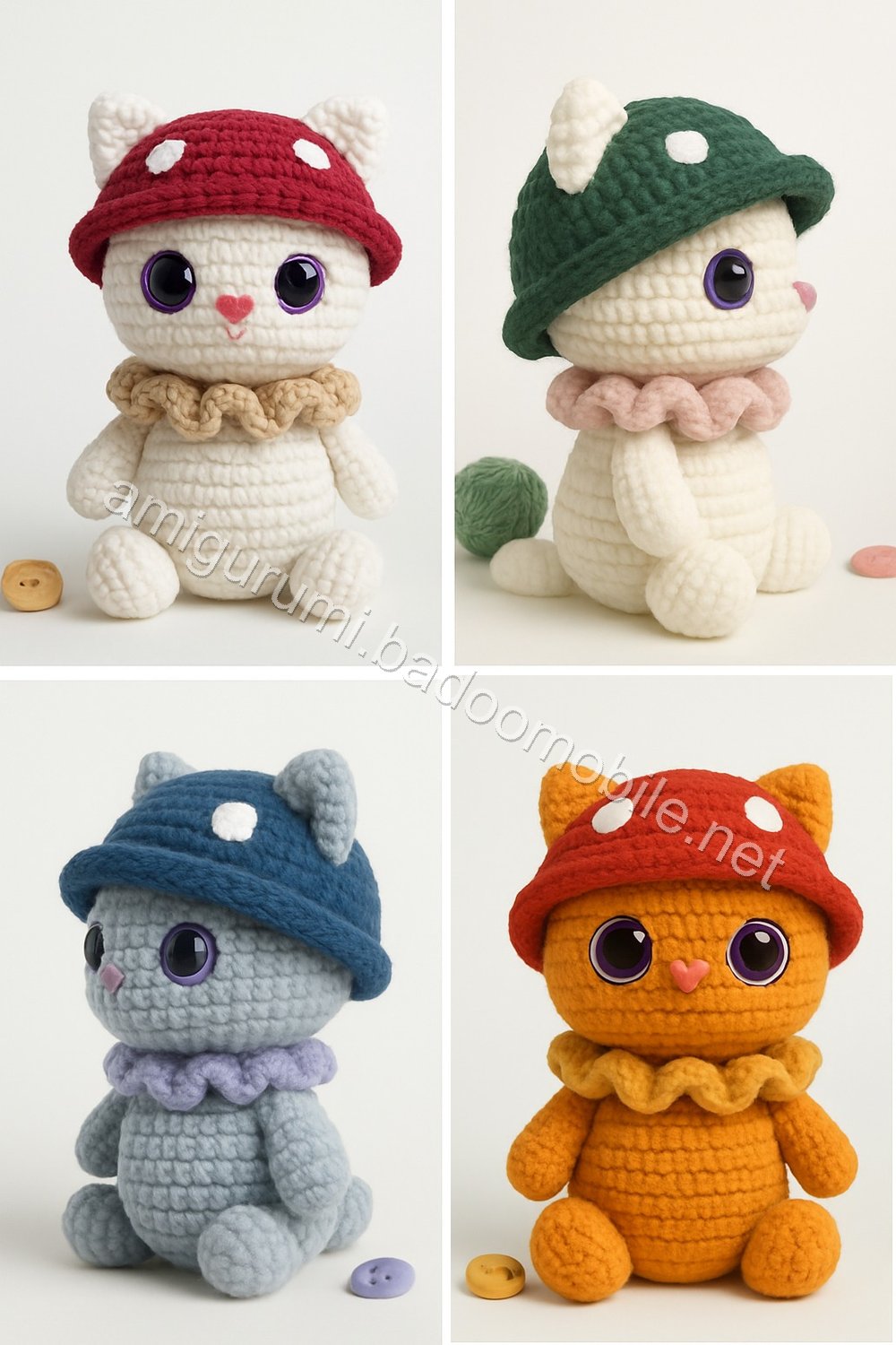Amigurumi Mushroom Kitten Free Pattern