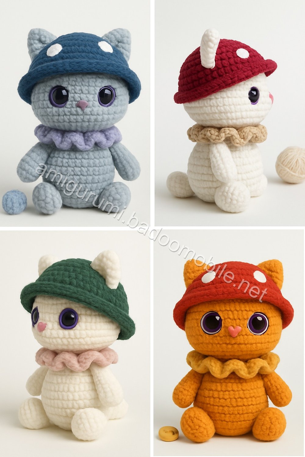 Amigurumi Mushroom Kitten Free Pattern