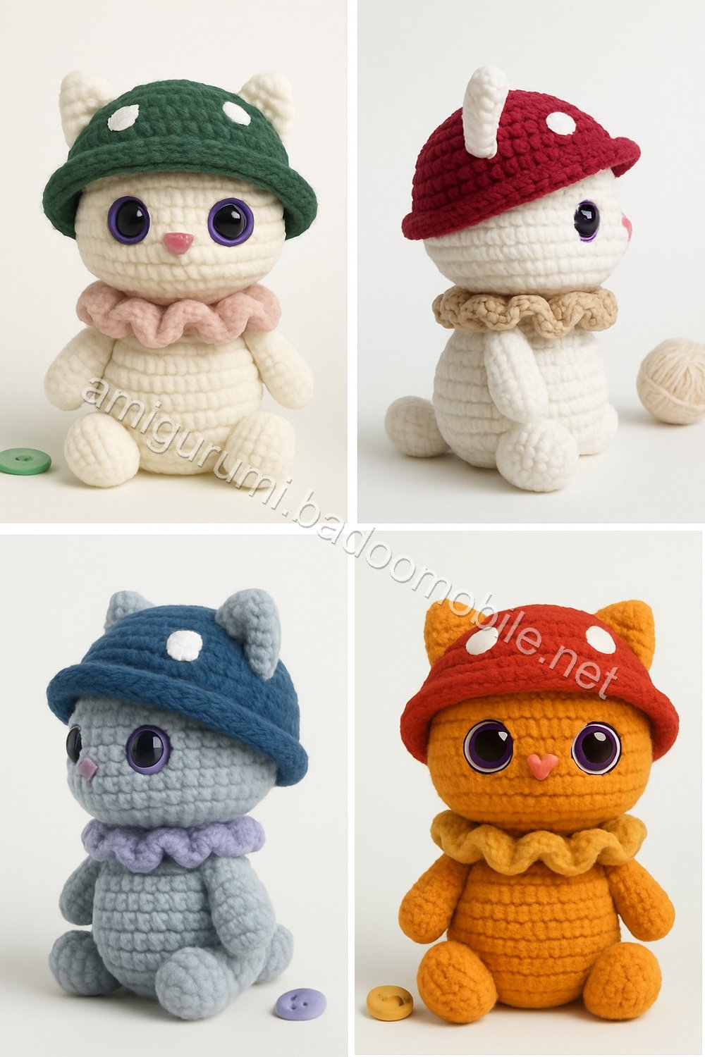 Amigurumi Mushroom Kitten Free Pattern