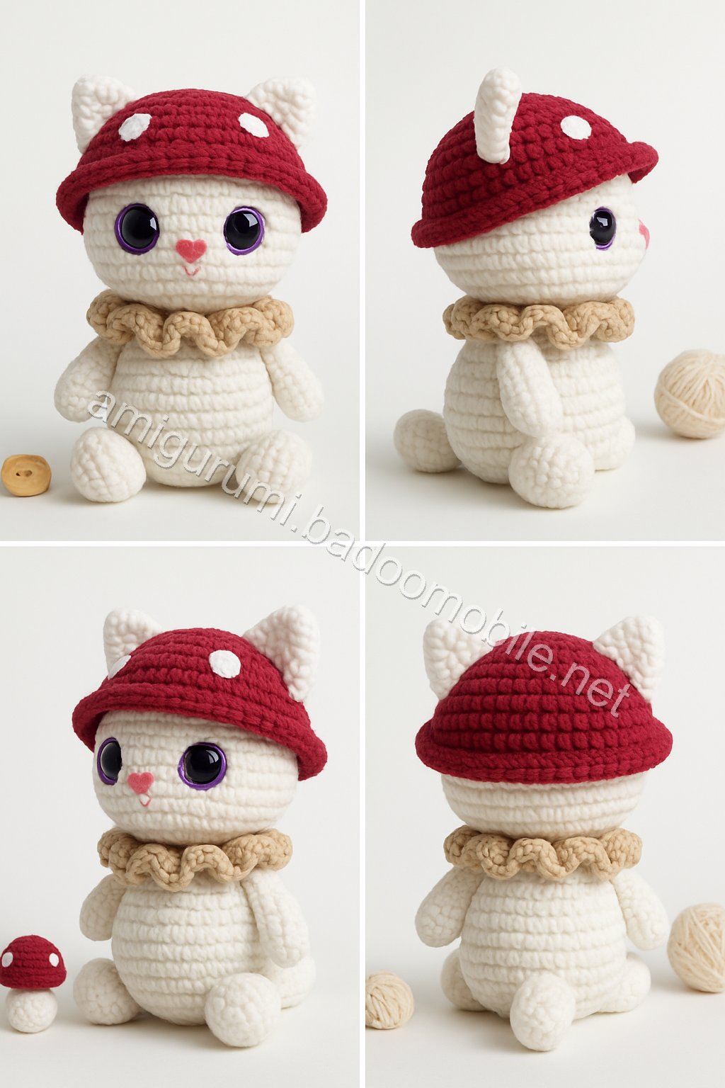 Amigurumi Mushroom Kitten Free Pattern