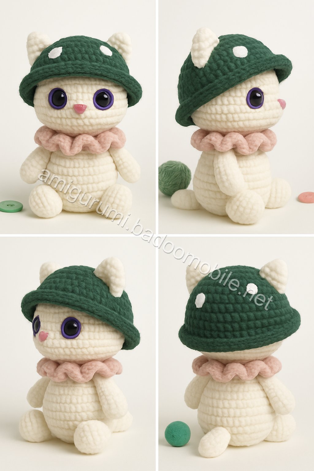 Amigurumi Mushroom Kitten Free Pattern