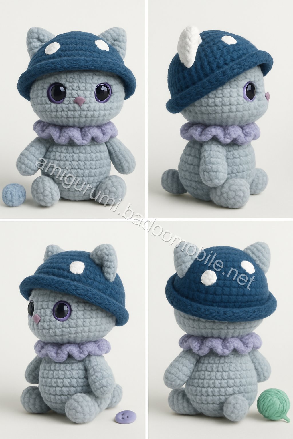 Amigurumi Mushroom Kitten Free Pattern
