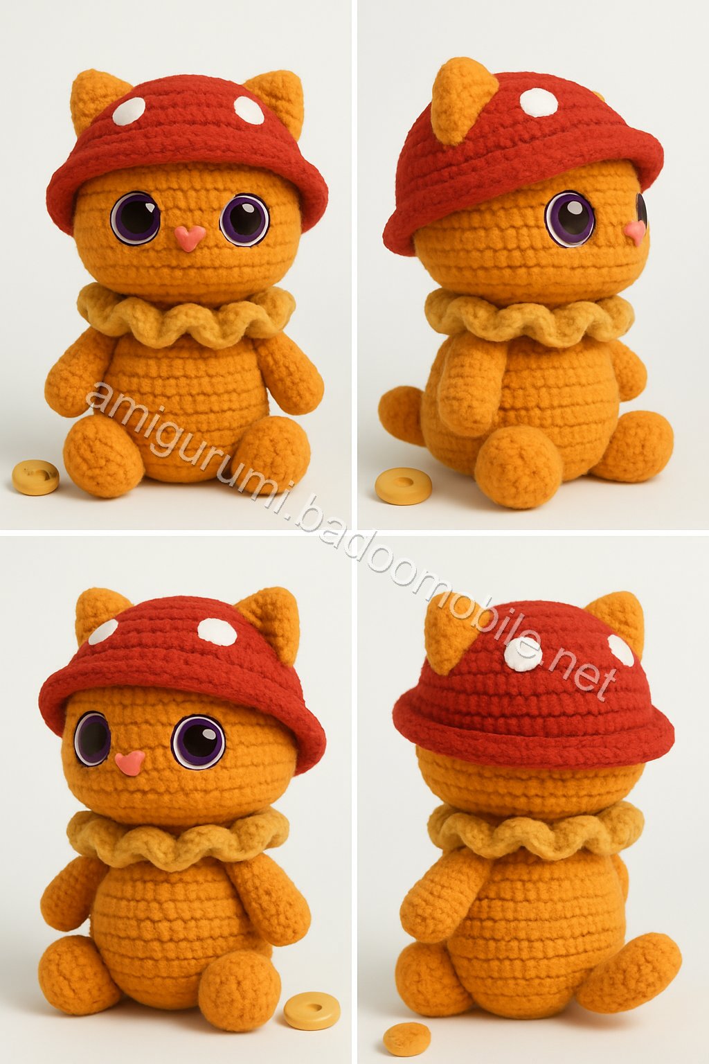 Amigurumi Mushroom Kitten Free Pattern
