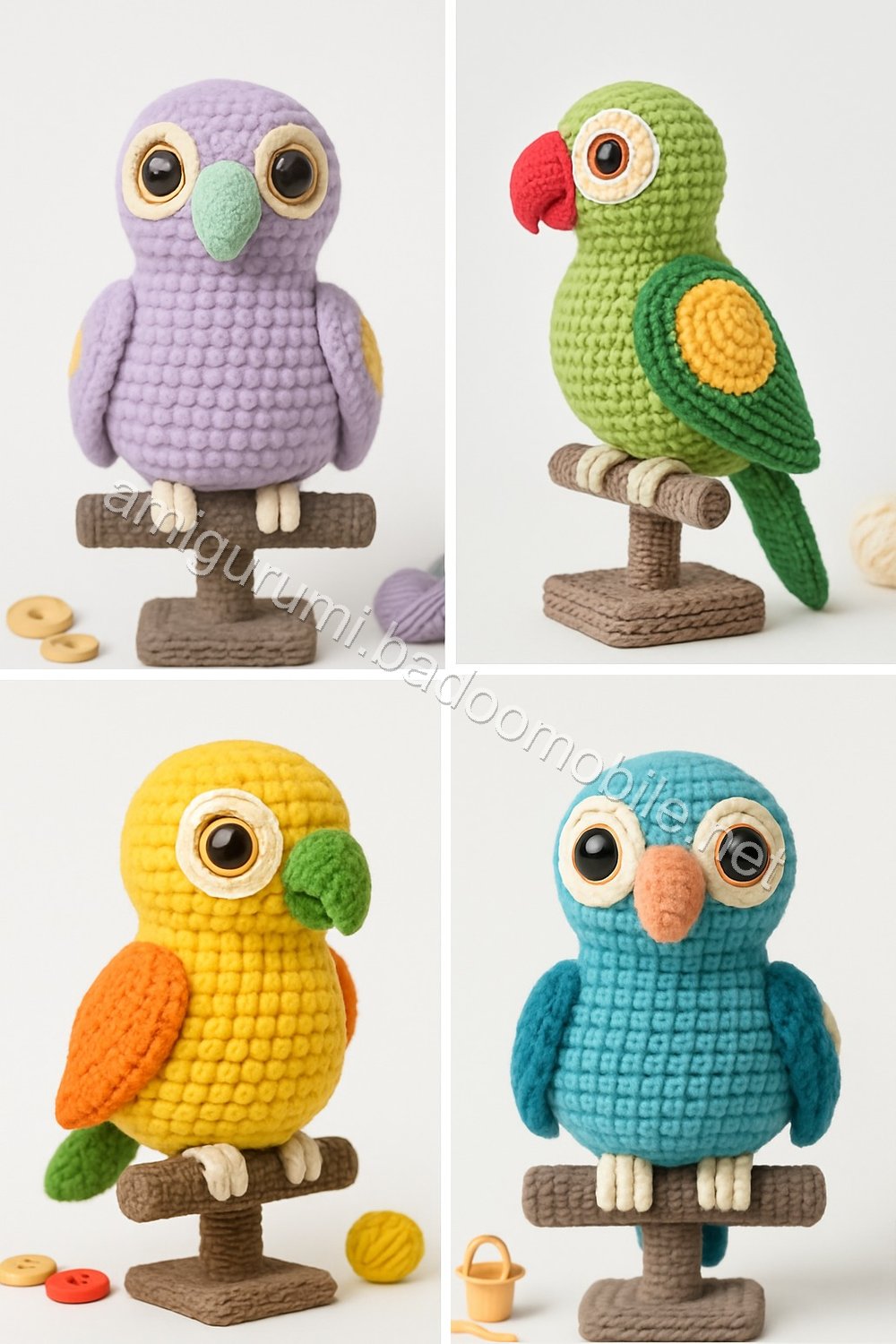 Amigurumi Lovebird Parrots Free Pattern