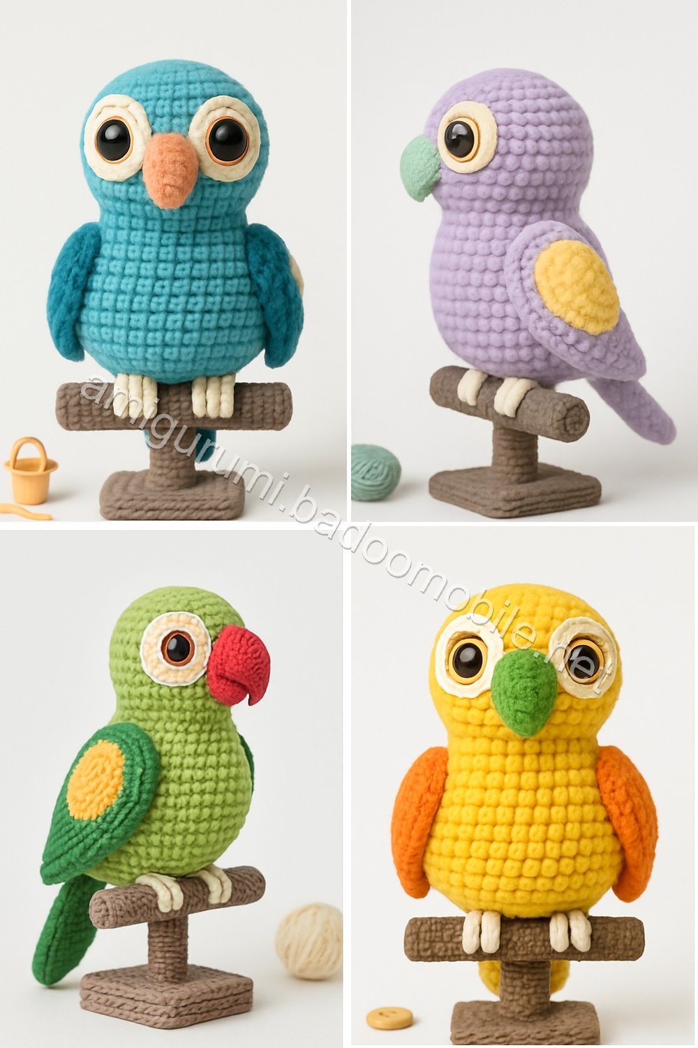Amigurumi Lovebird Parrots Free Pattern