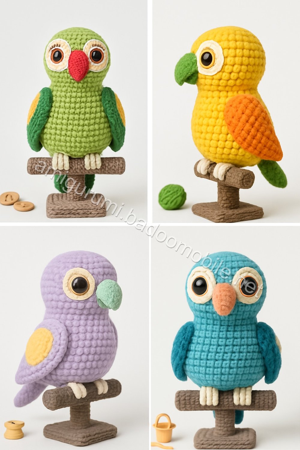 Amigurumi Lovebird Parrots Free Pattern