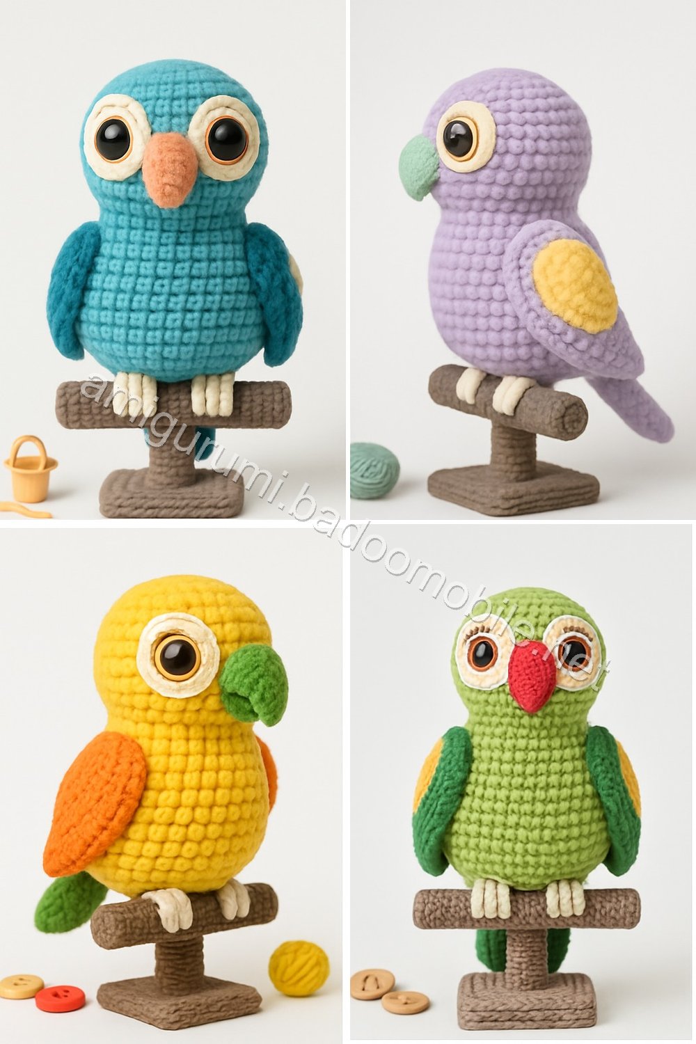 Amigurumi Lovebird Parrots Free Pattern